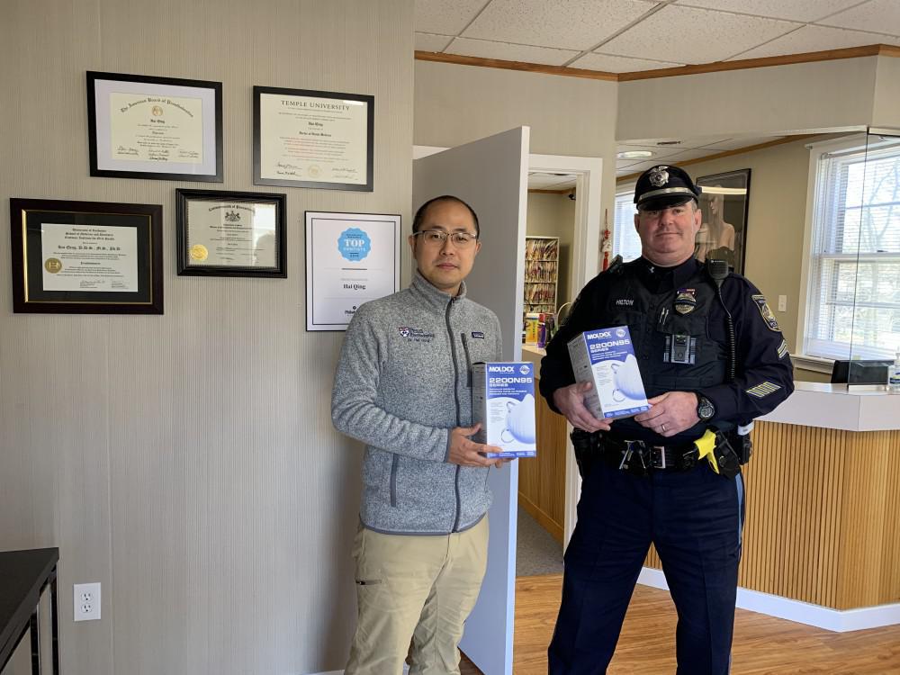 Prosthodontist Qing’ office donate masks to the local first responders