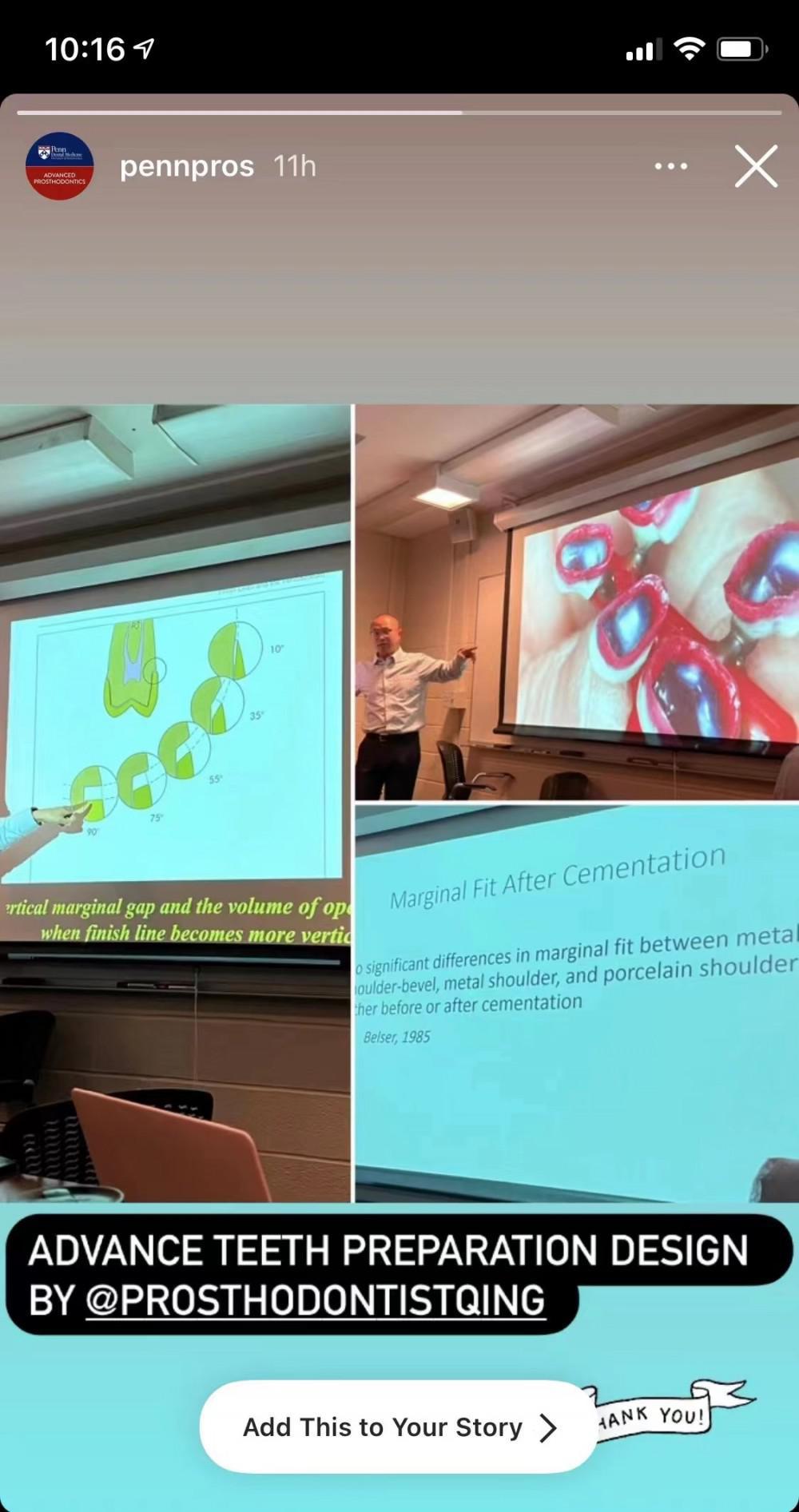 Dr. Qing teaches Minimal Invasive Crown and Veneer preparation to residents